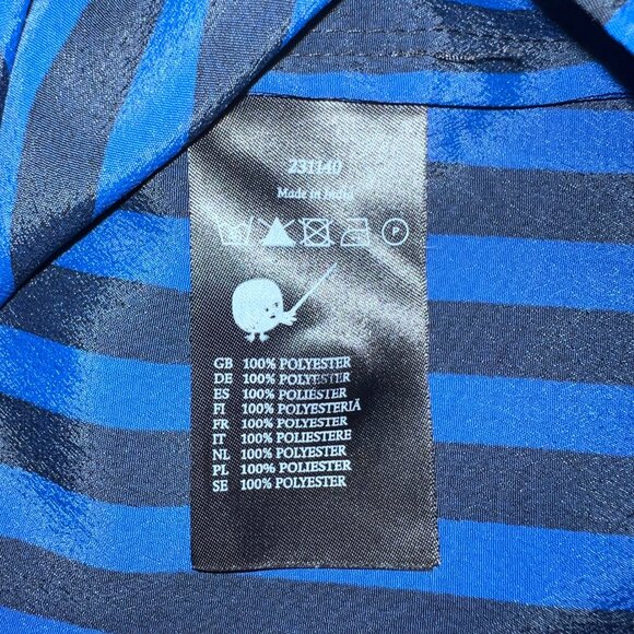 Monki Black & Blue Striped Long Sleeve Blouse - Picture 4 of 7